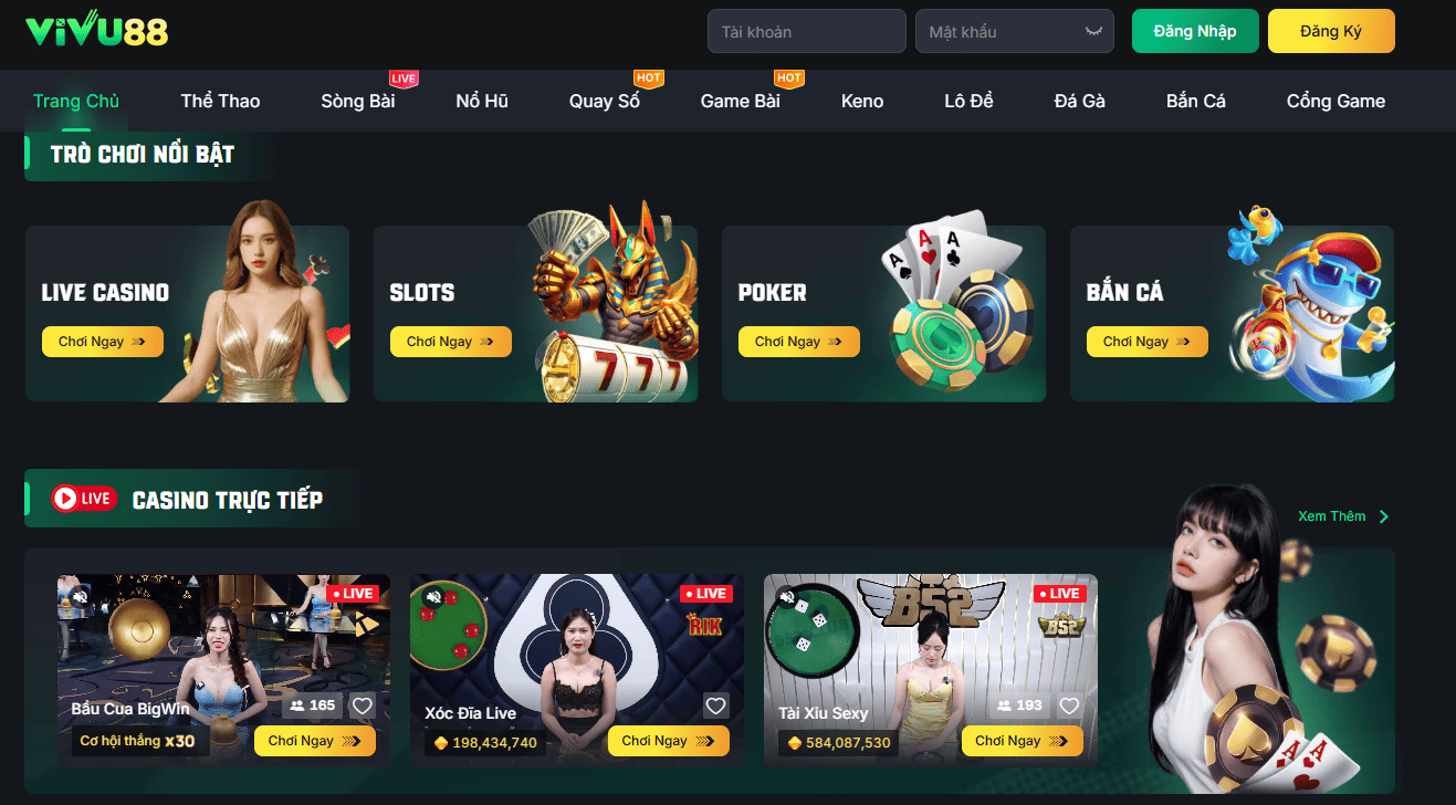 Thế giới game giải trí đỉnh cao tại VIVU88 không thể bỏ lỡ